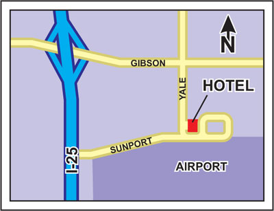 Map to Albuquerque Grand Airport Hotel